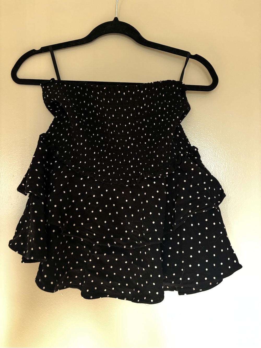 Sunday Best Black with White Polka Dot Mini Skirt